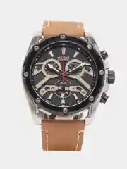 Серебряный мужские наручные часы Megir ML2120G с хронографом, в подарочной упаковке