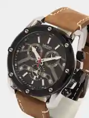 Серебряный мужские наручные часы Megir ML2120G с хронографом, в подарочной упаковке