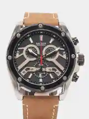 Серебряный мужские наручные часы Megir ML2120G с хронографом, в подарочной упаковке
