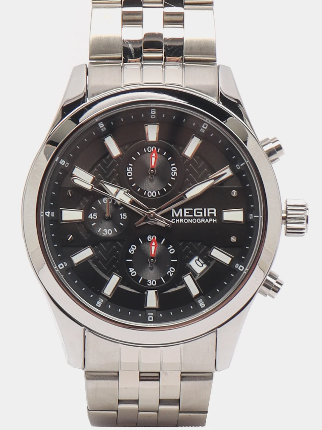 Серебряный мужские наручные часы Megir MS2154G, с хронографом, в подарочной упаковке