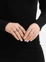 Серебряный комплект колец, 12 штук