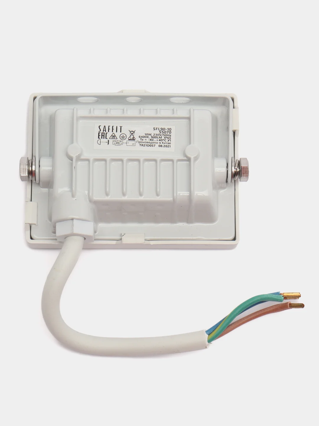 Прожектор светодиодный 2835SMD, 10W 6400K AC220V/50Hz IP65, белый, 55070