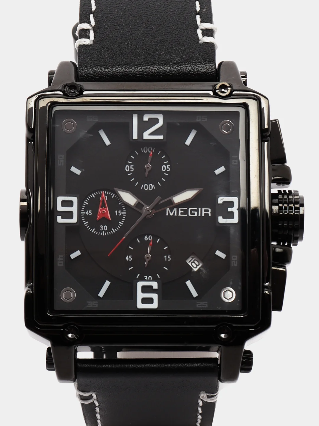 Черный мужские наручные часы Megir ML2061G с хронографом, в подарочной упаковке