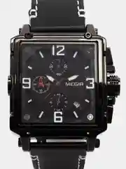 Черный мужские наручные часы Megir ML2061G с хронографом, в подарочной упаковке