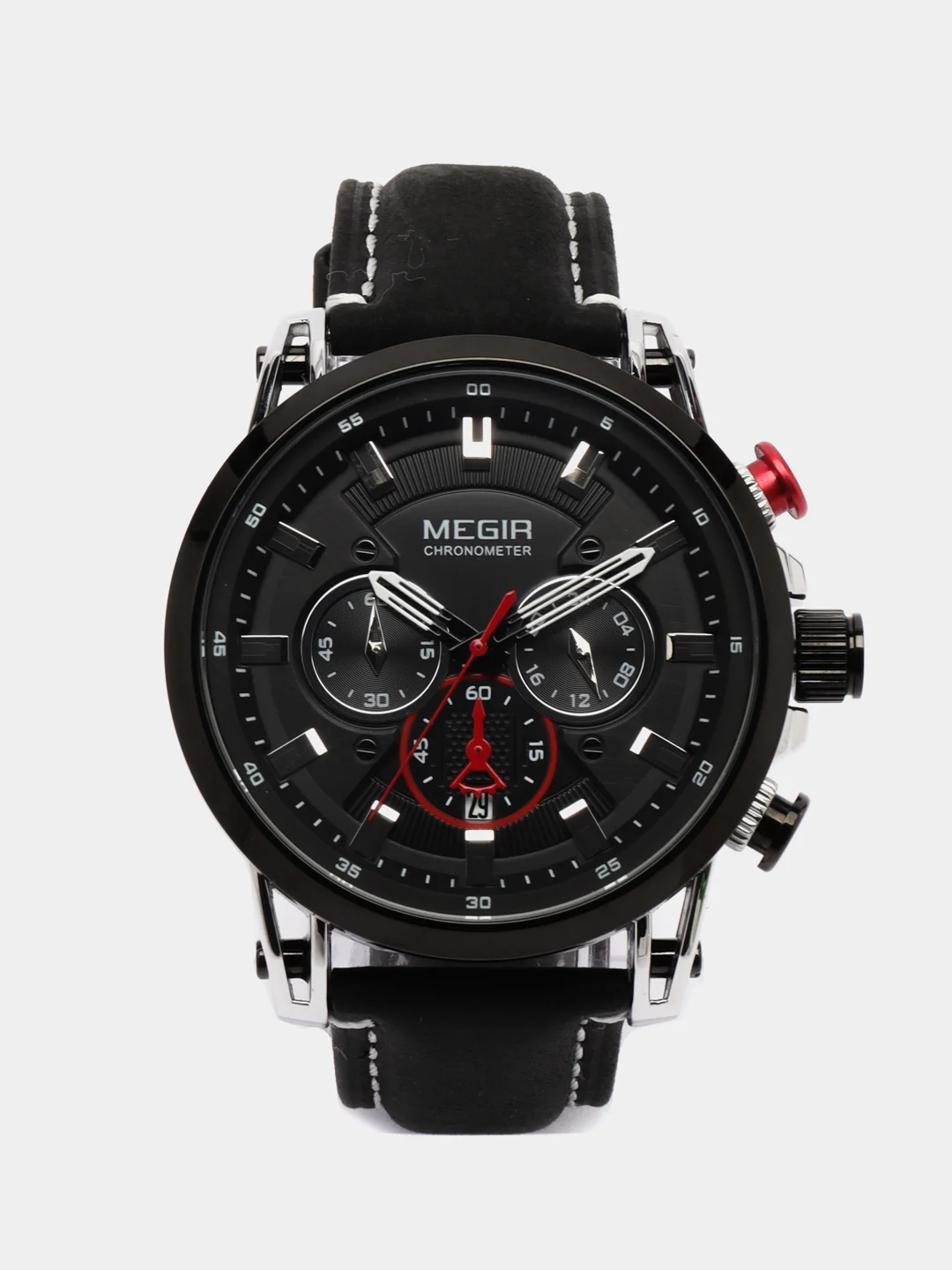 Черный мужские наручные часы Megir ML2085G, с хронографом, в подарочной упаковке