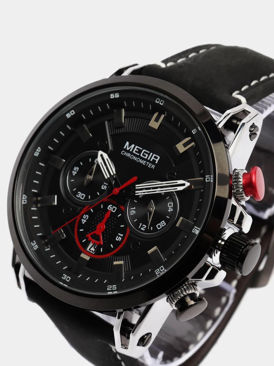 Черный мужские наручные часы Megir ML2085G, с хронографом, в подарочной упаковке
