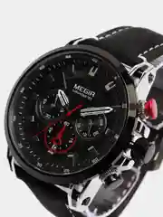 Черный мужские наручные часы Megir ML2085G, с хронографом, в подарочной упаковке