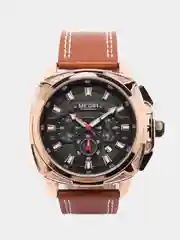 Золотой мужские наручные часы, с хронографом, Megir ML2128G, в подарочной упаковке