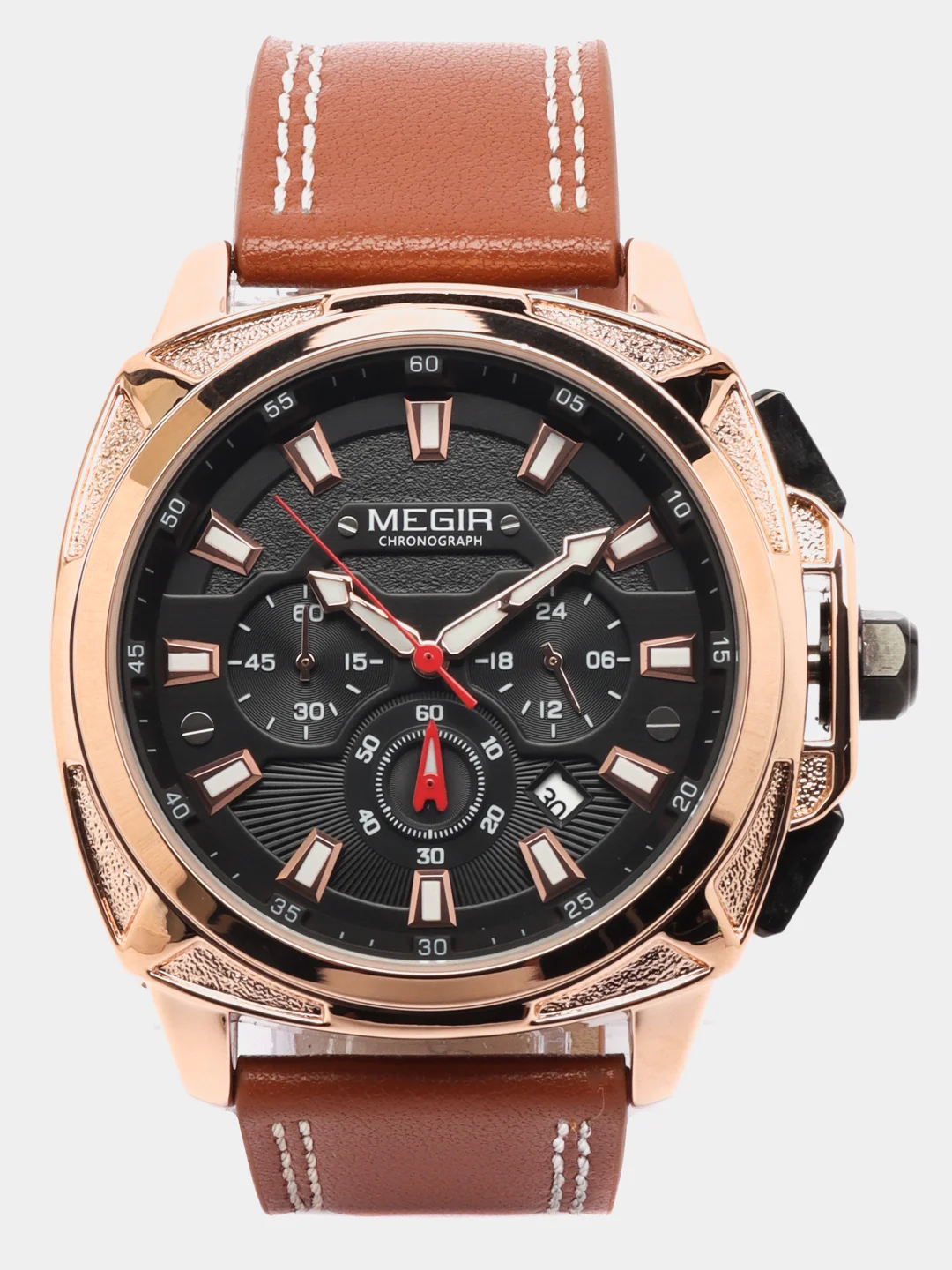 Золотой мужские наручные часы, с хронографом, Megir ML2128G, в подарочной упаковке