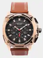 Золотой мужские наручные часы, с хронографом, Megir ML2128G, в подарочной упаковке