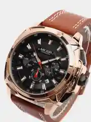 Золотой мужские наручные часы, с хронографом, Megir ML2128G, в подарочной упаковке