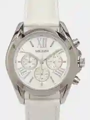 Белый женские наручные часы Megir ML2114L, с хронографом, в подарочной упаковке