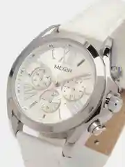 Белый женские наручные часы Megir ML2114L, с хронографом, в подарочной упаковке