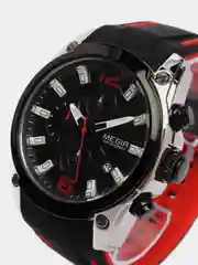Серебряный мужские наручные часы Megir MN2063G с хронографом, в подарочной упаковке