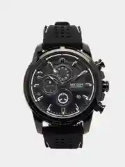 Черный мужские наручные часы Megir MN2101G, с хронографом, в подарочной упаковке