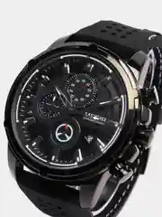 Черный мужские наручные часы Megir MN2101G, с хронографом, в подарочной упаковке