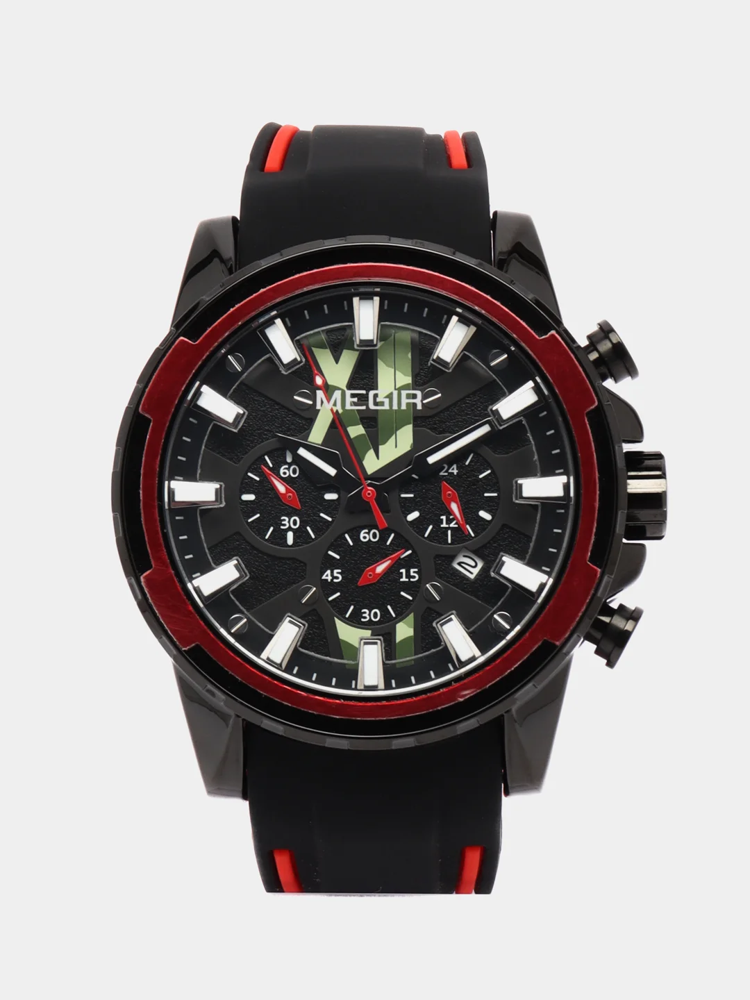 Красный мужские наручные часы Megir MN2133G с хронографом, в подарочной упаковке