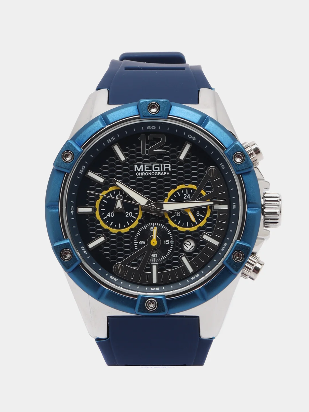 Синий мужские наручные часы Megir MN2083G с хронографом, в подарочной упаковке