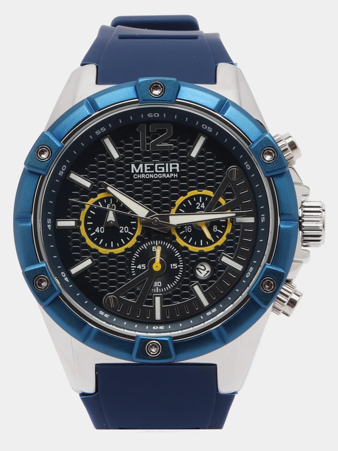 Синий мужские наручные часы Megir MN2083G с хронографом, в подарочной упаковке