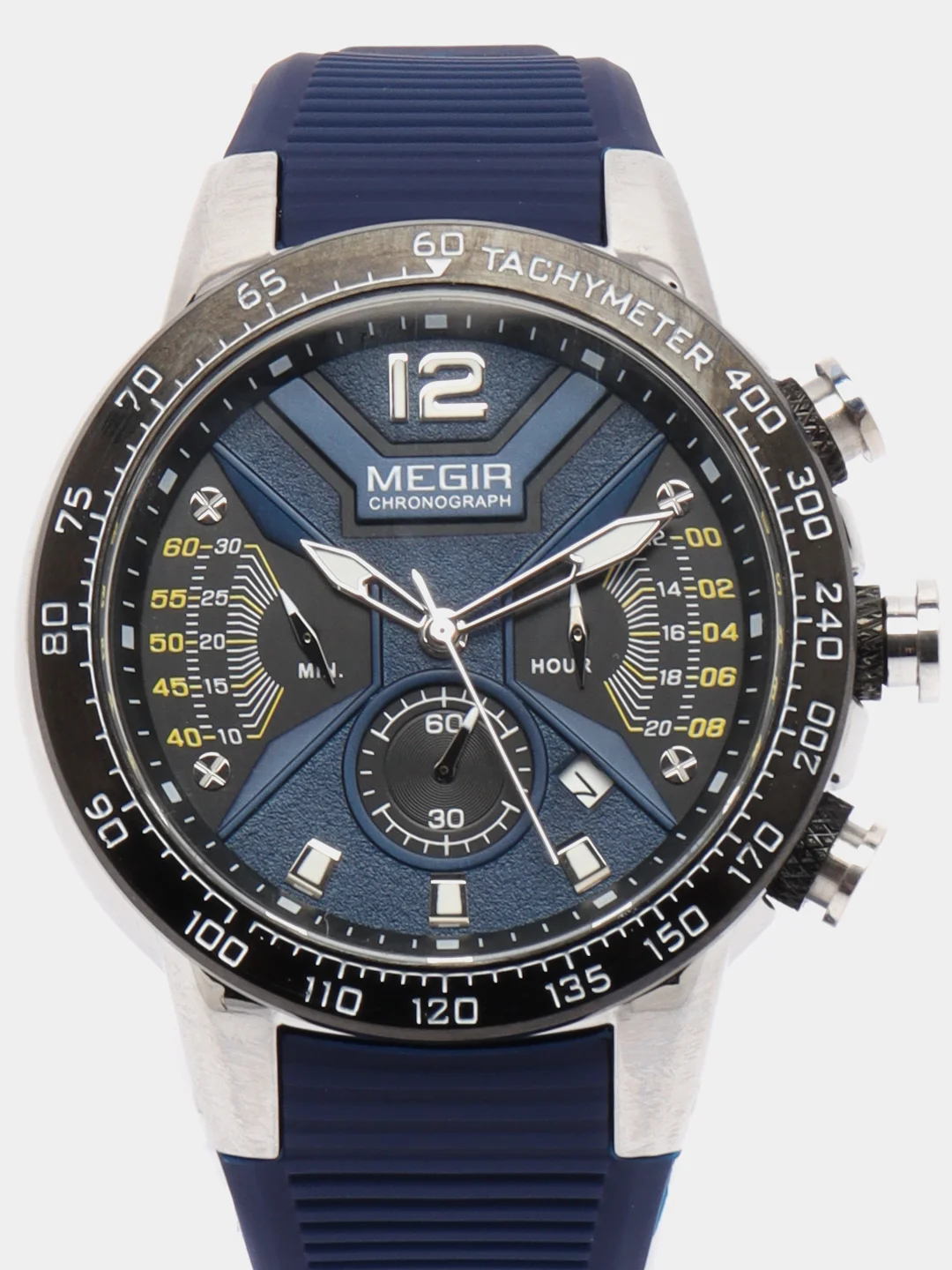 Синий мужские наручные часы Megir MN2106G, с хронографом, в подарочной упаковке