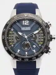 Синий мужские наручные часы Megir MN2106G, с хронографом, в подарочной упаковке