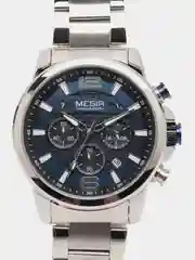 Синий мужские наручные часы Megir MS2156G, с хронографом, в подарочной упаковке