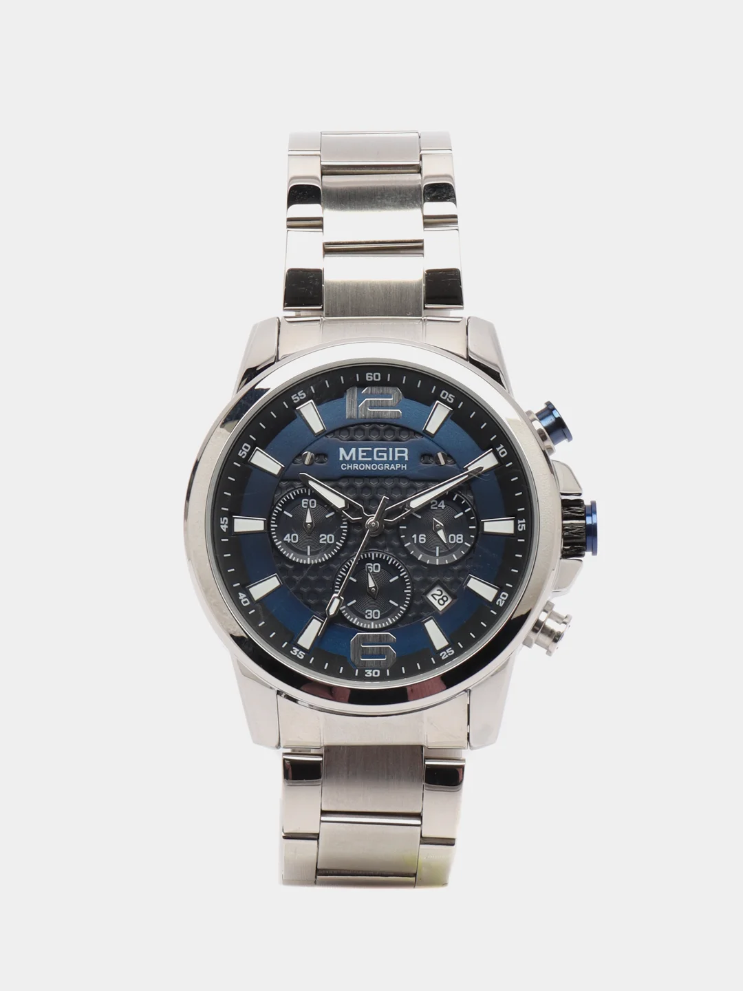 Синий мужские наручные часы Megir MS2156G, с хронографом, в подарочной упаковке
