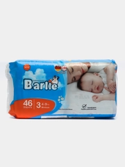 Подгузники детские Barlie №3 размер M / Medium для малышей 4-9кг, 46шт. в упаковке