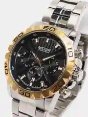 Золотой мужские наручные часы Megir MS2087G, с хронографом, в подарочной упаковке