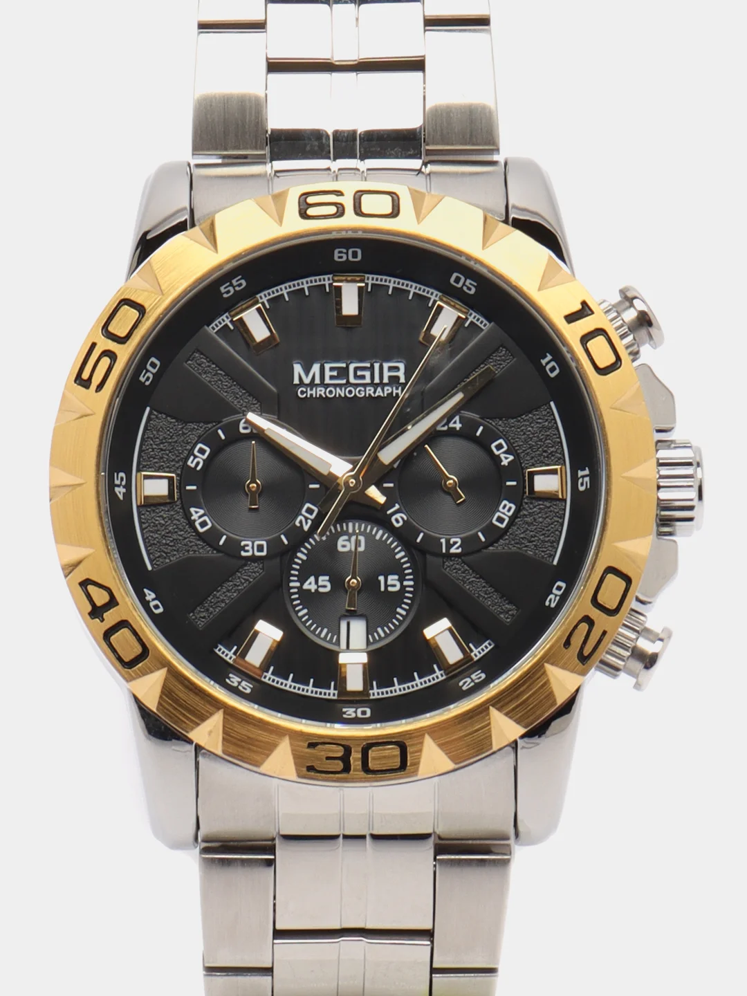 Золотой мужские наручные часы Megir MS2087G, с хронографом, в подарочной упаковке