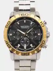 Золотой мужские наручные часы Megir MS2087G, с хронографом, в подарочной упаковке