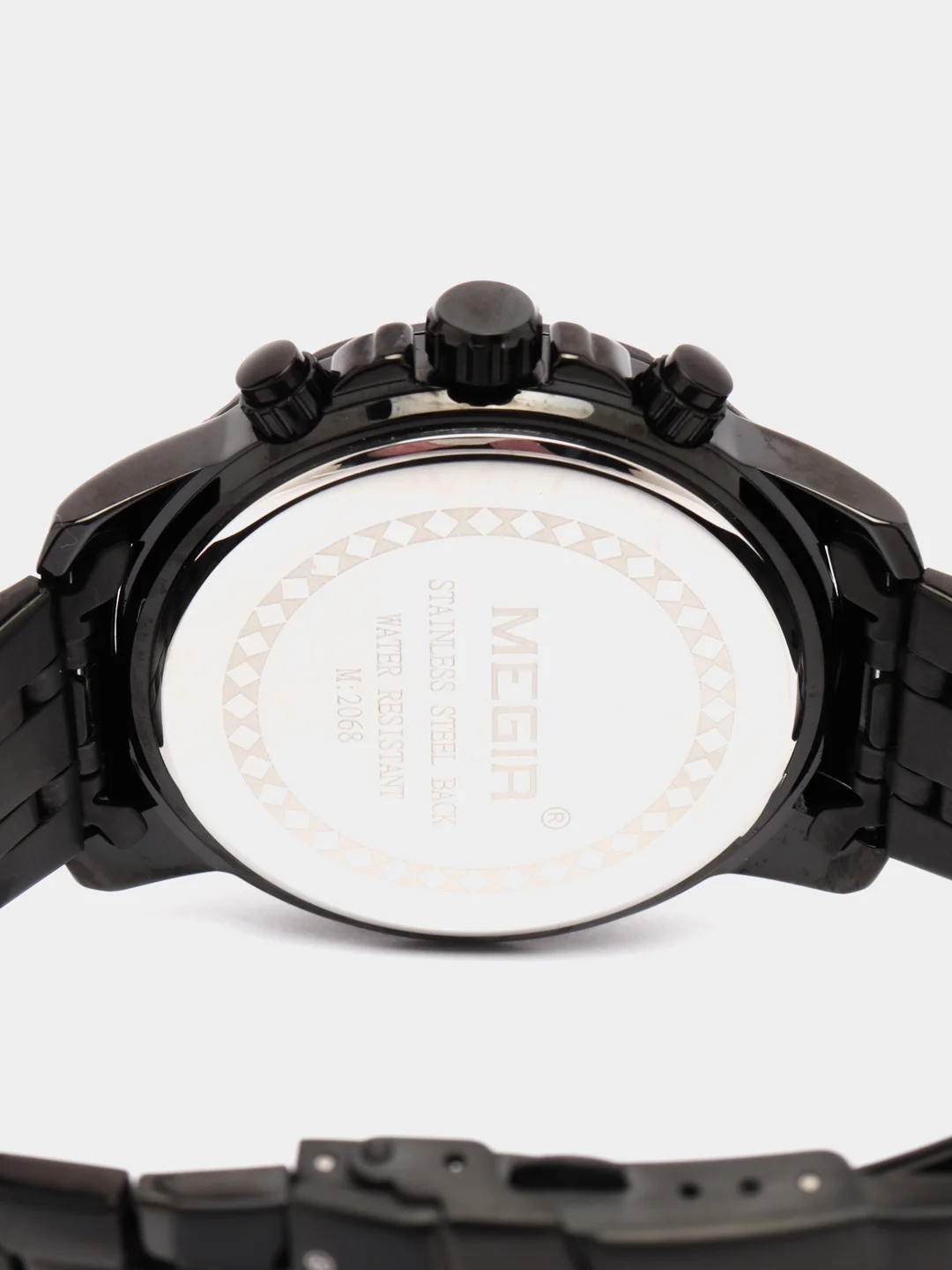 Черный мужские наручные часы Megir MS2068G, с хронографом, в подарочной упаковке