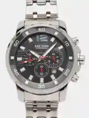 Серебряный мужские наручные часы Megir MS2068G, с хронографом, в подарочной упаковке