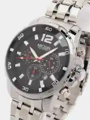 Серебряный мужские наручные часы Megir MS2068G, с хронографом, в подарочной упаковке