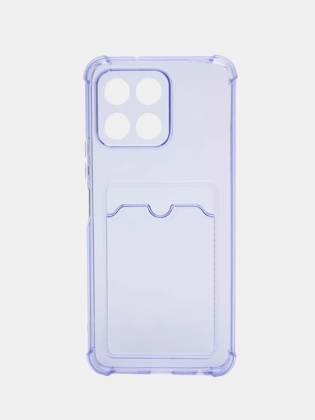Лавандовый чехол Honor X6, Honor X8 5G VNE-N41 (Хонор Х6, Х8), с карманом для карт, прозрачный