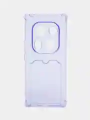 Лавандовый силиконовый чехол для Tecno Phantom X2 (Техно Фантом Х2), прозрачный с карманом для карт