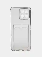 Хром чехол Honor X6, Honor X8 5G VNE-N41 (Хонор Х6, Х8), с карманом для карт, прозрачный