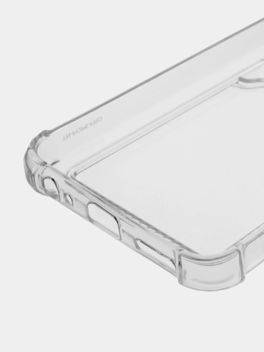 Прозрачный силиконовый чехол для Tecno POP 6 Pro (Техно Поп 6 Про), с карманом для карт, прозрачный