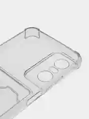 Прозрачный силиконовый чехол для Tecno POP 6 Pro (Техно Поп 6 Про), с карманом для карт, прозрачный