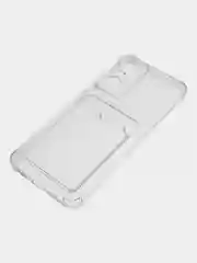 Прозрачный силиконовый чехол для Tecno POP 6 Pro (Техно Поп 6 Про), с карманом для карт, прозрачный