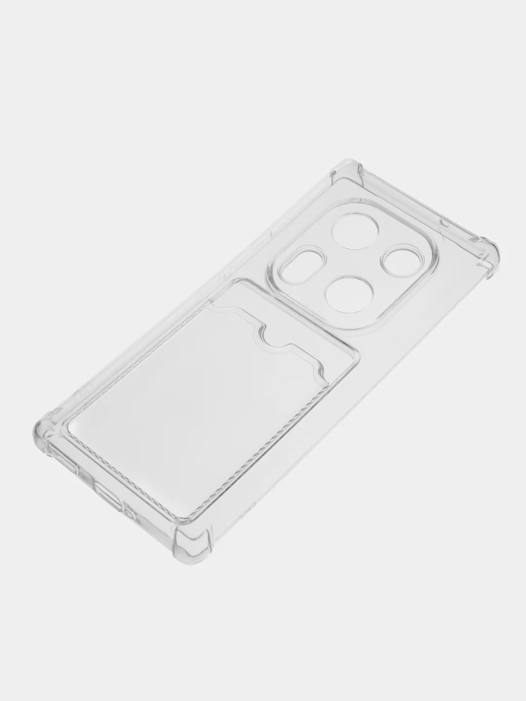 Прозрачный силиконовый чехол для Tecno Phantom X2 (Техно Фантом Х2), прозрачный с карманом для карт