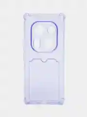 Силиконовый чехол для Tecno Phantom X2 (Техно Фантом Х2), прозрачный с карманом для карт