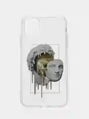 Серый чехол для iPhone "Арт", на айфон 6s 7/8 Plus/Xs/XR/SE2/11/12/12 pro презент