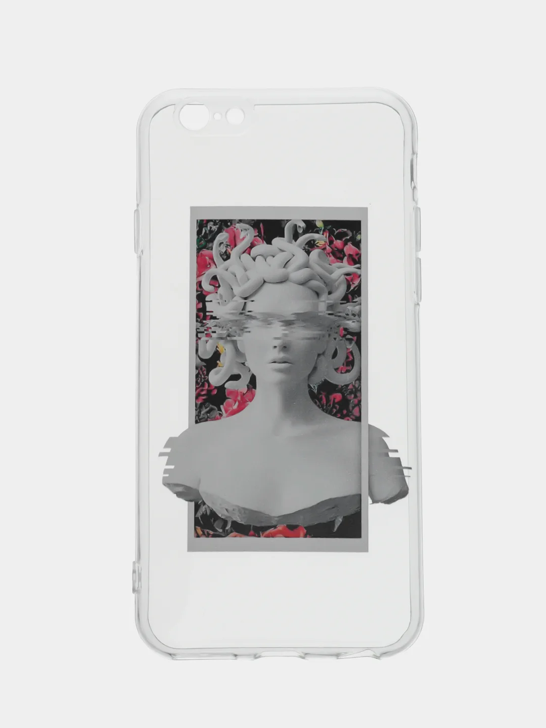 Серебряный чехол для iPhone "Арт", на айфон 6s 7/8 Plus/Xs/XR/SE2/11/12/12 pro презент