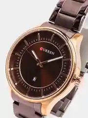 Коричневый мужские наручные часы Curren 8347 с календарем в подарочной упаковке