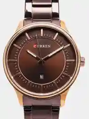 Коричневый мужские наручные часы Curren 8347 с календарем в подарочной упаковке