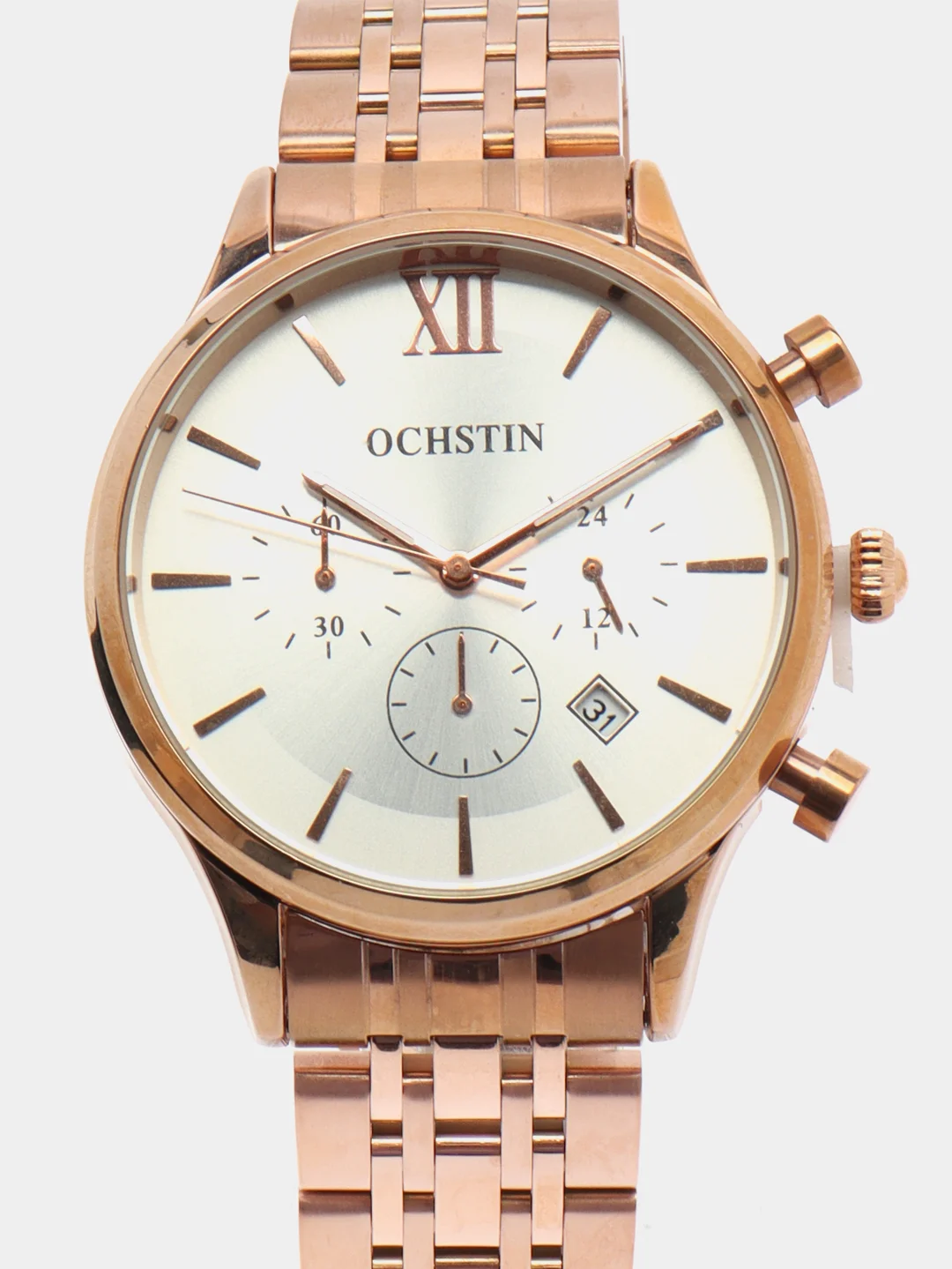 Серебряный мужские наручные часы Ochstin 6129B с хронографом в подарочной упаковке