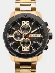 Золотой мужские наручные часы Curren 8336 с хронографом в подарочной упаковке