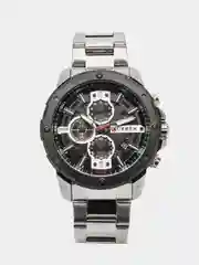 Серебряный мужские наручные часы Curren 8336 с хронографом в подарочной упаковке