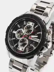 Серебряный мужские наручные часы Curren 8336 с хронографом в подарочной упаковке